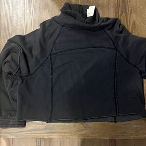 Aerie Black Women's Cropped Sweatshirt